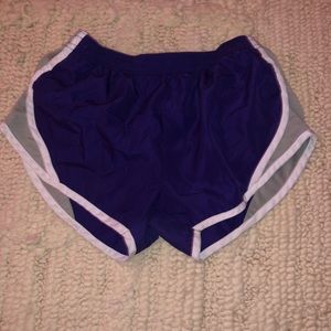 PURPLE LOW RISE ATHLETIC SHORTS